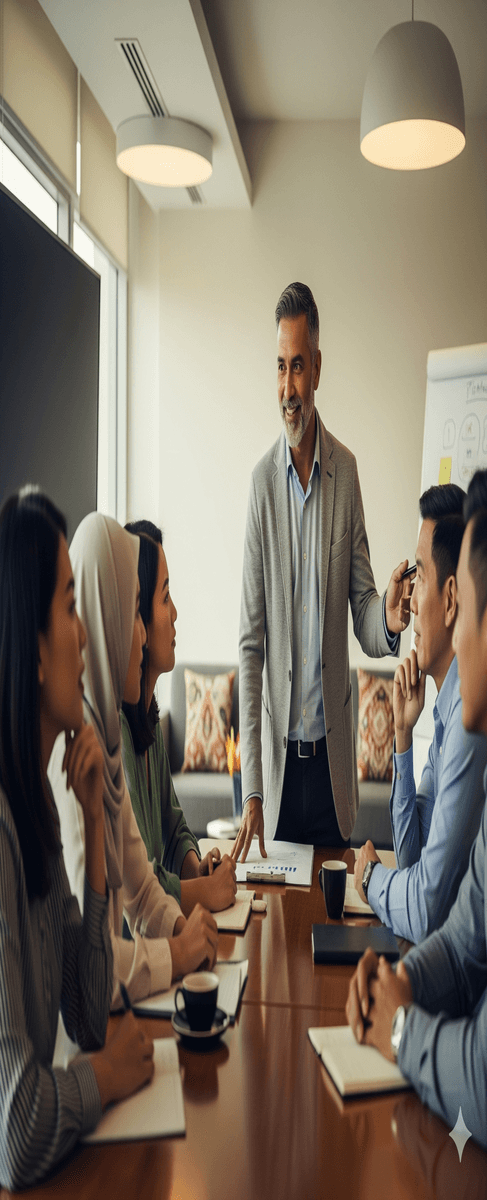 About Us 4 Global Master Training instructor guiding professionals.